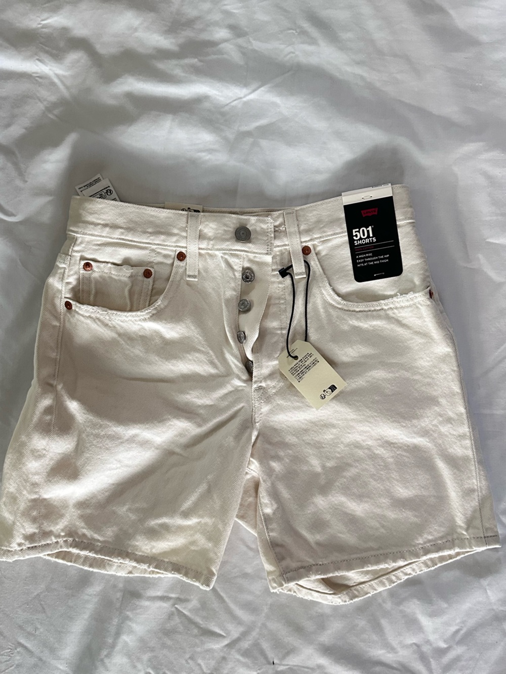 Levi's 501 White women's Button-Fly Denim Shorts
